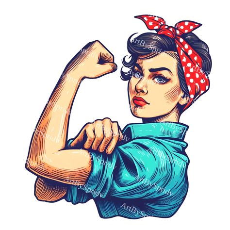 Pinup Art Vintage, Woman Power Art, Women Right, Female Strength, Strong Women Art, Feminist Illustration, Women Power, Women Empowerment Poster, Confident Woman Illustration