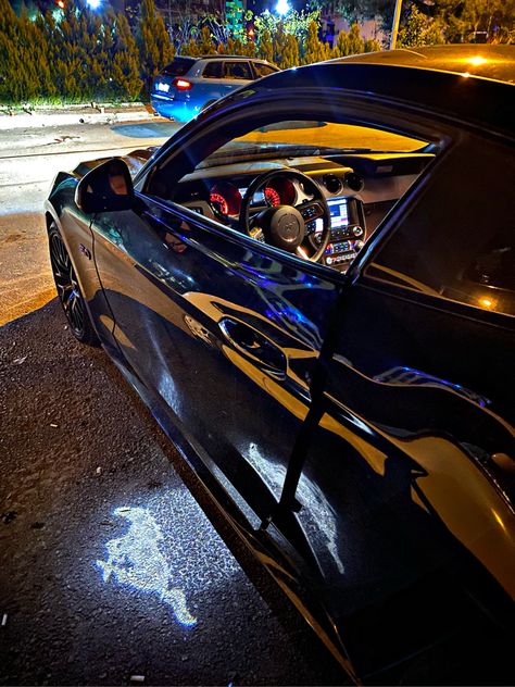 #mustang #cars #usa #nightlife #night #black #ford Mustang At Night, Mustang Night, Ford Mustang Interior, Mustang Interior, Black Mustang, Ford Mustang Ecoboost, Mustang Ecoboost, Cars Usa, Cars Luxury