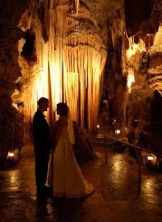 Cave Wedding, Candle Lit Ceremony, Unusual Wedding, Unusual Weddings, Memorable Wedding, Unconventional Wedding, Cave In, Places To Get Married, Wedding Location