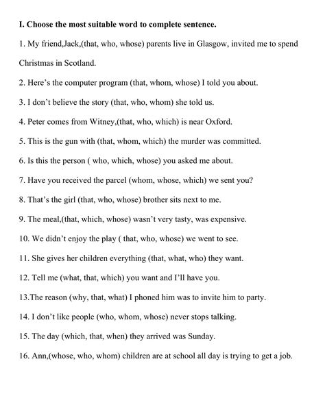 Relative Pronouns Worksheet, Christmas In Scotland, Pronouns Worksheet, Complete Sentence, Relative Pronouns, Complete Sentences, Computer Programming, I Choose, Told You