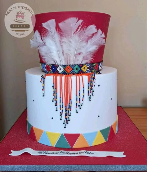 Membeso Cake, Traditional Cakes Wedding, Zulu Traditional Wedding Decor, Traditional Cakes Wedding African, Zulu Traditional Wedding Cakes, Beaded Wedding Cake, African Wedding Cakes, African Cake, Zulu Traditional Wedding