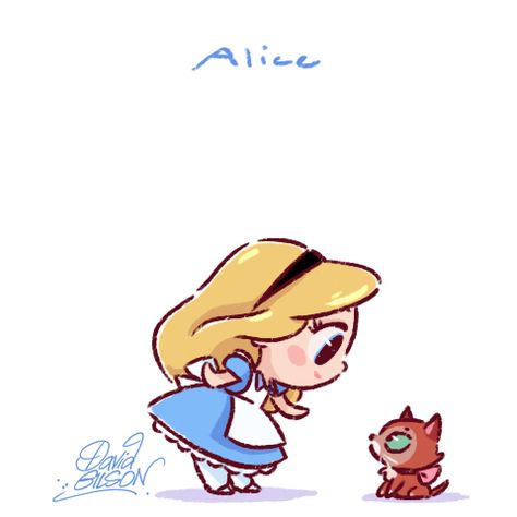 Alice - Alice no País das Maravilhas Disney Kızları, David Gilson, Chibi Disney, Disney Cuties, Kawaii Disney, Cute Disney Drawings, Images Disney, Karakter Disney, 강아지 그림