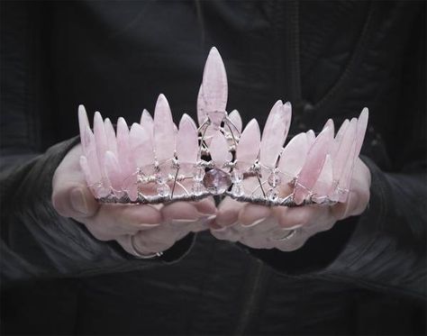 Head Pieces, Crystal Tiaras, Crystal Crown, Rose Quartz Crystal, Tiaras And Crowns, Headpiece, Tiara, Rose Quartz, Piercings