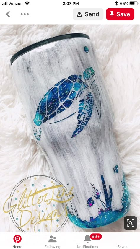 Decorated Tumblers Ideas, Popular Epoxy Tumblers, Beach Theme Tumblers Diy, Blue Tumbler Ideas, Crackle Tumbler Ideas, Tumbler Cups Ideas, Beach Tumbler Cups Glitter, Epoxy Tumbler Beach, Cups With Vinyl Tumblers Beach