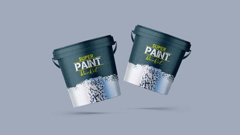 Super paint bucket mockup on photoshop. Paint Packaging, Office Works, Paint Buckets, Plastic Buckets, Dry Fruits, Buckets, Packaging Design, Adobe Illustrator, Mockup