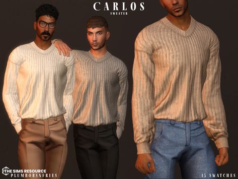 The Sims Resource - CARLOS sweater Sims 4 Cc Plaid Shirt Male, Sims 4 Cc Farm Clothes Male, The Sims Resource Men Clothing, Sims 4 Cc Sweater Male, Sims 4 Male Sweater, Sims 4 Cc Male Tops, Sims 4 Male Shirts, The Sims 4 Cc Men, Male Jumper