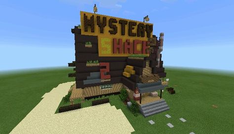 Gravity Falls Mystery Shack Minecraft Mystery Shack, Gravity Falls Mystery Shack, Home Minecraft, Mystery Shack, Minecraft Builds, Gravity Falls, Autumn Home, Baseball Field, Gravity