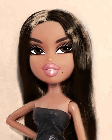 Bratz Doll Brown Hair Brown Eyes, Bratz With Brown Hair, Bratz Brown Hair Brown Eyes, Brunette Bratz Doll Profile Pic, Brown Bratz Doll, Bratz Brunette, Bratz Brown Hair, Brunette Bratz Doll, Bratz Pfp