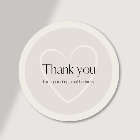 Simple and minimal thank you printable sticke Thank You Stickers Aesthetic, Minimalist Printable Stickers, Business Label Ideas Design, Thank You Small Business, Business Card Sticker, Sticker Thank You Design, Sticker Template Aesthetic, Small Business Logo Ideas Aesthetic, Thank You Sticker Design