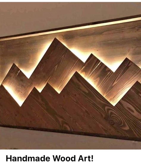 Wall Lamps Diy, Wood Wall Art Diy, Wall Lighting Design, Living Room Decor Cozy, Woodworking Plan, Styl Boho, Mountain Wall Art, Woodworking Furniture, Diy Lamp