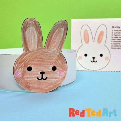 Bunny Headband Craft, Craft For Easter, Easter Bunny Headband, Simple Paper Craft, Easter Craft For Kids, Bunny Headband, Easter Crafts Preschool, Red Ted Art, Paper Bunny