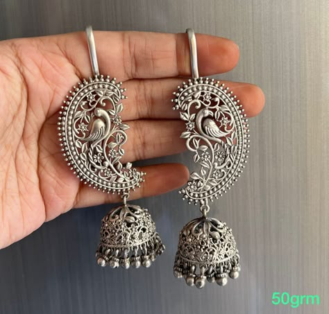 Excited to share the latest addition to my #etsy shop: 925 Solid silver Stud Peacock Design Jhumki earrings, Antique Black silver earring jewelry, stud Silver earrings handmade fashion Jewelry https://etsy.me/3A22whg #silver #anniversary #valentinesday #lovefriendship Antique Silver Jewelry Indian, Silver Jewelry Indian, Personalized Silver Jewelry, Earring Tops, Designer Silver Jewellery, Silver Jewellery Online, Antique Jewellery Designs, Pretty Jewelry Necklaces, Antique Silver Jewelry