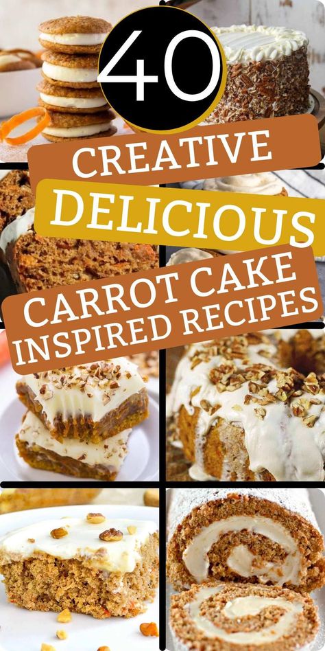 Carrot Dessert Recipes - 40 Different Ways to Make Carrot Cake Carrot Dessert Recipes, Unique Carrot Cake, Carrot Recipes Dessert, Carrot Cake Recipes, Carrot Cake Waffles, Carrot Cake Dessert, Sweet Slices, Carrot Desserts, Summer Fruit Recipes