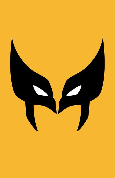 Minimalist design of Marvel's Wolverine mask by Minimalist Heroes. Small Wolverine Tattoo, Marvel Minimalist Art, Superhero Logo Design, Deadpool And Wolverine Logo, Wolverine Drawing Easy, Wolverine Symbol, Wolverine Doodle, Hero Logo Design, Wolverine Painting