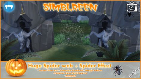 Mod The Sims - Simblreen - Huge Spider web + Spider Punk Sims 4 Cc, Spider Face Painting, Spider Lashes, Punk Drawing, Spider Gwen Cosplay, Spider Face, Huge Spiders, Vampire Games, Spider Drawing