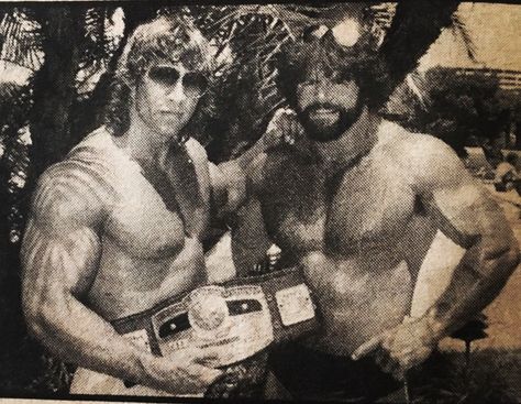 NWA heavyweight Champion Kerry Von Erich and Billy Jack Haynes Kerry Von Erich Wrestling, Von Erich Family, Kerry Von Erich, 80s Wrestling, Billy Jack, Von Erich, Ric Flair, Space Mountain, Ring Name