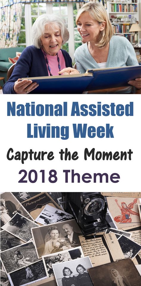 Help your residents celebrate this year’s theme Capture the Moment for National Assisted Living Week 2018 in September by providing a weeklong series of activities that get your residents reminiscing about their favorite past moments. #NationalAssistedLivingWeek #CapturetheMoment National Assisted Living Week Ideas 2023, National Assisted Living Week Ideas, Assisted Living Week Ideas For Residents, Assisted Living Week Ideas For Staff, Assisted Living Week, Activities For Assisted Living Residents, Nursing Home Activities Calendar, Activities Assistant Nursing Homes, Nursing Home Activities Director Ideas