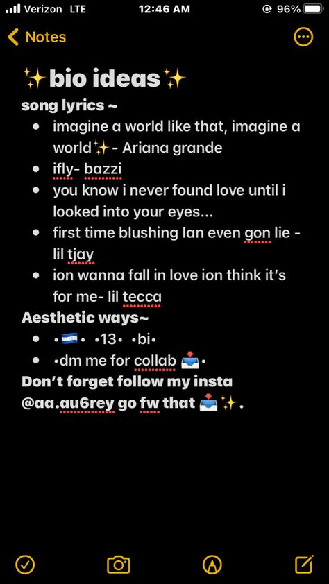 follow my insta @aa.au6rey Songs For Insta Post, Ifly Bazzi, Bio Ideas, Insta Post, Post Ideas, Insta Posts, Song Lyrics, Ariana Grande, Falling In Love