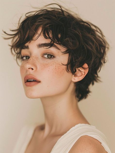 Pixie Cut for Wavy Hair – Modern Styles and Tips Short Hair Styles Female, Long Pixie Hairstyles Wavy Hair, Short Hairstyles Wavy, Pixie Haircut For Wavy Hair Natural, Wavy Hair Pixie, Wavy Hair Pixie Haircut, Wavy Pixie Hairstyles, Girl Pixie Cut, Pixie Cut For Thick Wavy Hair