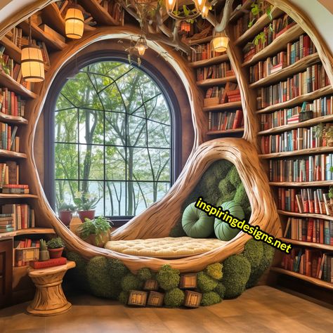 Aesthetic Interior Design, Fantasy Furniture, Fantasy Rooms, Home Library Design, Reading Nooks, Fantasy House, Dream Room Inspiration, Dream House Interior, Home Design Decor