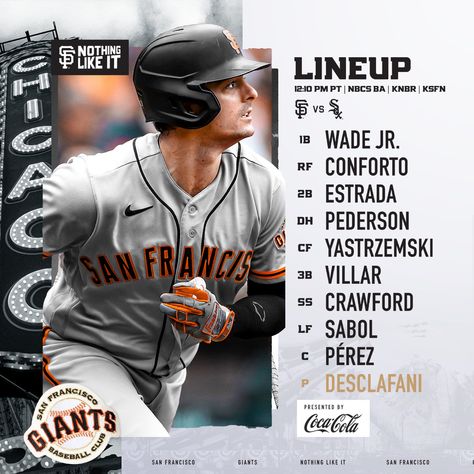 Starting Lineup Graphic, Lineup Graphic, Baseball Lineup, Sports Design Ideas, Photoshop Design Ideas, Giants Baseball, Starting Line, Sports Graphics, Sports Graphic Design