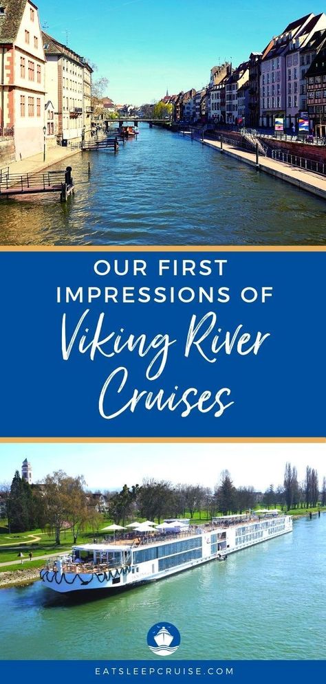 Our First Impressions of Viking River Cruises | EatSleepCruise.com For a grand European tour, you can sail the Rhine or Danube Rivers stopping in the most beautiful cities in Europe. Check out our tips for this alternative cruise vacation! #cruise #rivercruise #cruiseship #cruisereview #europetravel #EatSleepCruise Viking Rhine River Cruise, Viking River Cruise, Viking Cruise, Carnival Cruises, River Cruises In Europe, Rhine River Cruise, Cruise Pictures, Viking Cruises Rivers, Viking Cruises