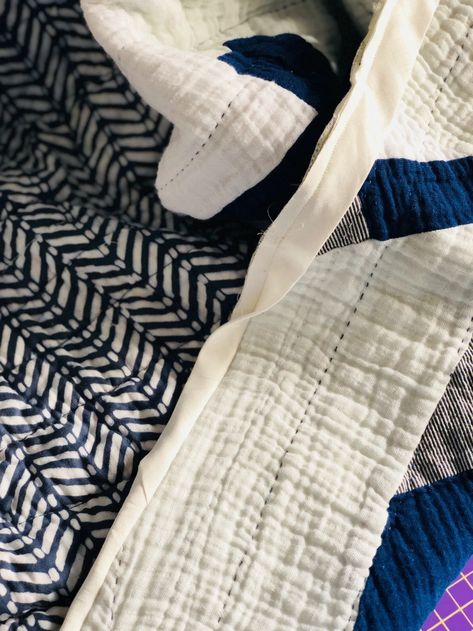 Gauze Quilt, Quilt Diy, Indigo Quilt, Whole Cloth Quilts, Quilt Binding, Diy Quilt, Double Gauze, Swaddle Blanket, Baby Quilt