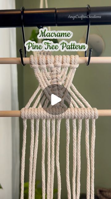 Easy Macrame Wall Hanging, Pine Tree Pattern, Macrame Tutorials, Macrame Knots Tutorial, Knots Tutorial, Macrame Patterns Tutorials, Macrame Decor, Tree Pattern, Macrame Knots