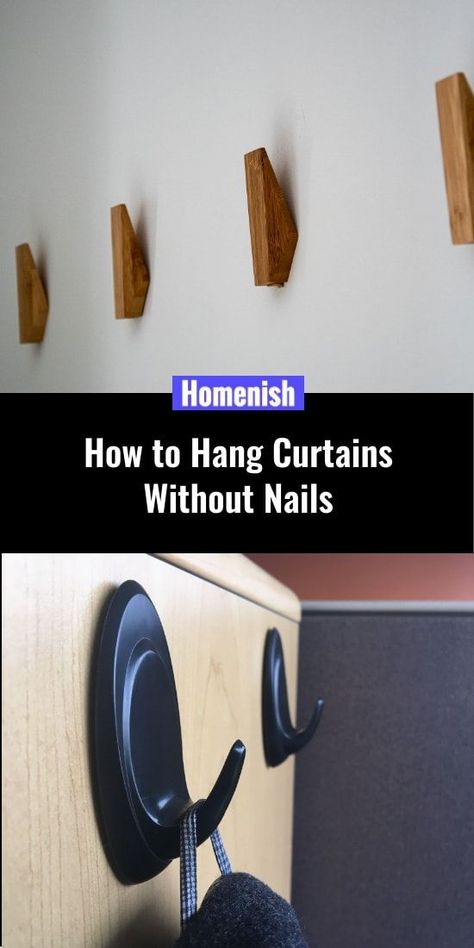 Curtains Without Holes, Curtains Without Rods, Loft Curtains, Curtains Without Drilling, Magnetic Curtain Rods, How To Hang Curtains, Roll Up Curtains, Curtain Alternatives, Diy Curtain Rods