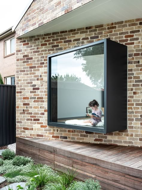 Brick Extension, Cottage Extension, Built In Bathtub, Window Seat Design, Window Architecture, Recycled Brick, Park House, Bow Window, House Extension Design