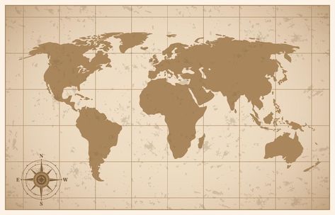 Map Of The World Aesthetic, Vintage World Map Aesthetic, World Map Aesthetic, Full World Map, World Map Vintage, World Map Printable, Maps Aesthetic, Gold World Map, Asia Map