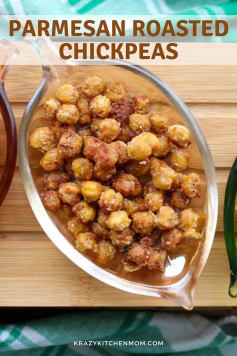 Crunchy Parmesan Chickpeas Chickpea Parmesan, Chickpea Croutons, Parmesan Croutons, Crunchy Chickpeas, Slow Cooker Dinner, Crunchy Snack, Favorite Appetizers, Delicious Dinner Recipes, Croutons