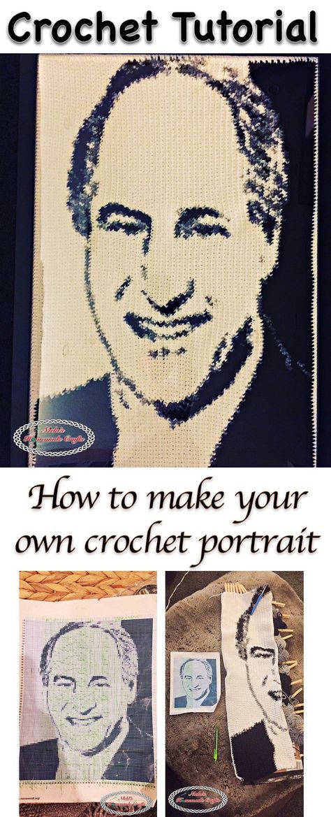 How to make your own crochet portrait - crochet tutorial Crochet Portrait, Crochet Graphgan, Crochet Graphs, Knitting Patterns Free Blanket, Gifts Crochet, Graph Crochet, Baby Knitting Patterns Free, C2c Crochet, Crochet Tutorials