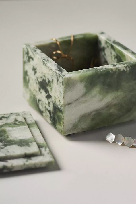 Marble Jewelry Box | Anthropologie (US) Core Decor, Cottage Core Decor, Earth Gift, Marble Jewelry, Stone Accessories, Marble Decor, Jw Marriott, Candles For Sale, The Marble