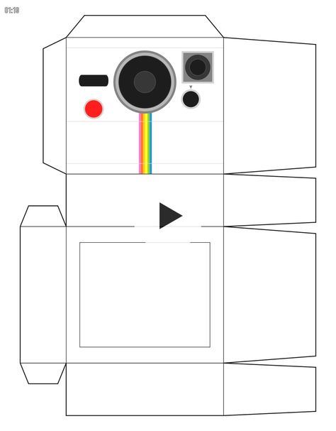 3D Printable Camera Template | Printabl! Printable Camera Template, Camera Template, Paper Camera, Basic Halloween Costumes, Polaroid Template, 3d Camera, Graduation Party Planning, Instant Photography, Facebook Post Template