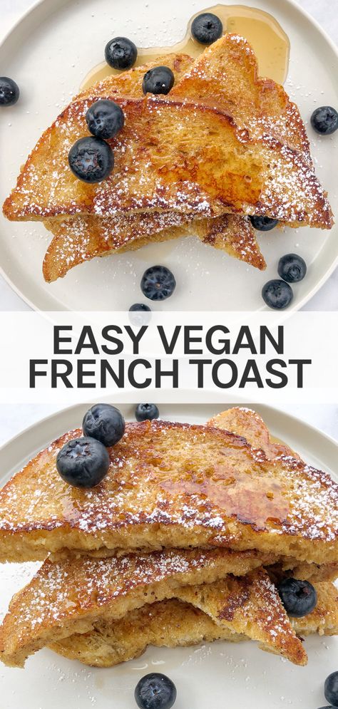 Easy Vegan French Toast, Smoothies Vegan, Vegan French Toast, Vegan French, Vegan Brunch, Tofu Scramble, French Toast Recipe, Vegetarian Breakfast, Food Blogs