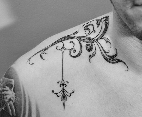 Several Curves Eccentric Shoulder Tattoo Upper Shoulder Tattoo, Bicep Tattoo Men, Gothic Tattoos, Army Tattoos, Full Arm Tattoos, Handpoke Tattoo, Upper Arm Tattoos, Bicep Tattoo, Skeleton Hand Tattoo