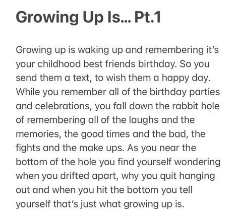 Relatable Poems about realizing you’re growing up. Inspirational Quotes About Growing Up, Poems About Growing Up To Fast, Quotes About Childhood Growing Up, Poetry About Growing Up, Growing Up Poems, Quotes About Growing Up, Poems About Growing Up, Relatable Poems, Plot Writing