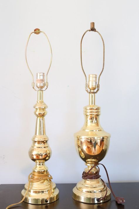 Refinished Table Lamp {Before+After} - This Mamas Dance Spray Paint Lamps, Refinished Table, Brass Lamps, Games Table, Lamp Makeover, Fusion Paint, Paint Brass, Makeover Before And After, Plain Curtains