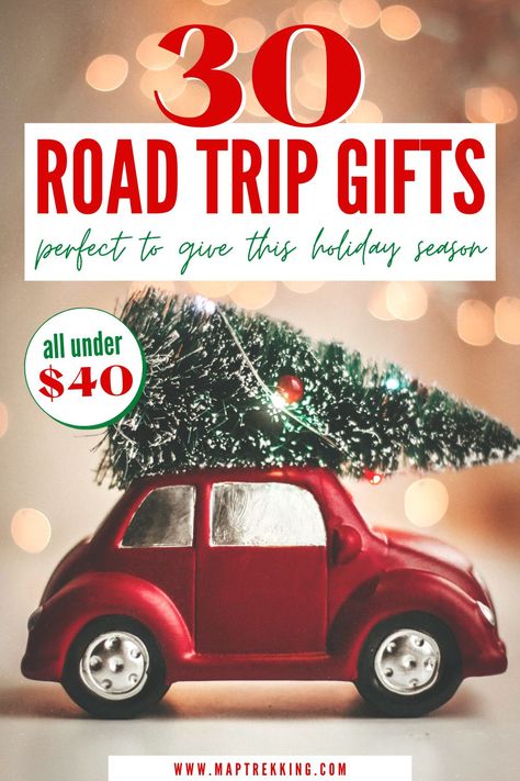 Needing some holiday gift ideas? Check out these road trip essentials that can also work as a road trip packing list. These road trip gift ideas can help your Christmas holiday inspiration with road trip games and road trip hacks! Have a happy holiday using these road trip tips and road trip ideas to make a holiday gift basket for those road trippers in your life. These Christmas gift ideas can make a road trip with kids fun with these road trip essentials for adults, kids & toddlers. Road Trip Essentials For Adults, Trip Gift Ideas, Road Trip Gifts, Holiday Gift Basket, Trip Hacks, Trip Packing List, Road Trip Tips, Trip Games, Road Trip Packing List