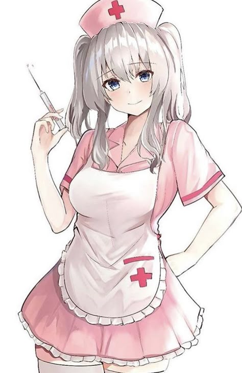 Nurse Drawing, Nurse Outfit, Bleach Anime Ichigo, Nurse Art, Best Anime Drawings, Anime Devil, Anime Maid, Naruto Oc, White Hair