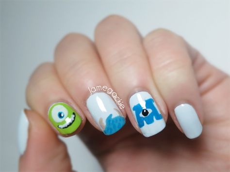 I'm gonna try these someday :) Monster University Nails, University Nails, Monster Inc Nails, Different Nail Designs, Nail Art Disney, Monsters University, Painted Nail Art, Disney Nails, Monster University