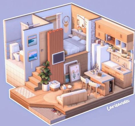 Sims4 Inspiration House, Sims House Mansions, Sims 4 Lofts, Sims 4 Loft House Base Game, Sims 4 Houses Room Ideas, Fun Sims 4 Builds, Things To Build In Sims 4, Sims 4 Bedroom Inspiration, Loft House Sims 4