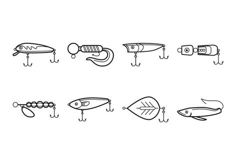 Free Fishing Tackle Icon Vector Simple Fishing Tattoos For Women, Fishing Lure Tattoo Women, Cute Fishing Tattoos, Fish Lure Tattoo, Minimalist Fishing Tattoo, Ice Fishing Tattoo, Manly Painting, Fly Fishing Drawing, Fishing Lure Drawing