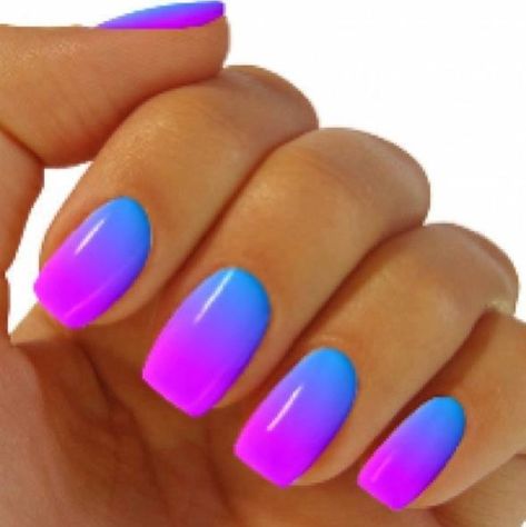 Blue and pink cute and awesome tori wants them like that Dominican Nails, Ombre Nail Design, Blue Ombre Nails, Ombre Nail Art Designs, Gel French Manicure, Unghie Sfumate, Her Nails, Nail Art Ombre, Blue Nail