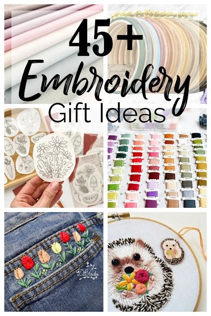 A list of the BEST gift ideas for embroiderers. Everything from fabrics, to unique hoops, to patterns and more! Embroidery Patterns For Mom, Quick Embroidery Gifts, Crochet And Embroidery Together, Finished Embroidery Ideas, Hand Embroidered Gifts For Men, Embroidery Gifts For Mom, Mother’s Day Embroidery Ideas, Small Embroidery Gifts, Useful Embroidery Projects