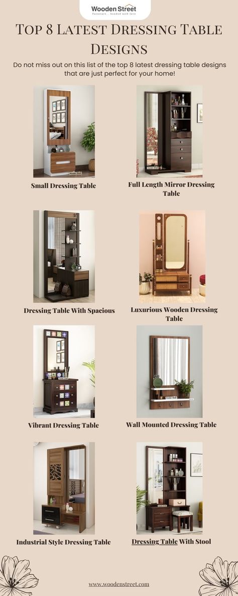 Latest Dressing Table Designs Simple Dressing Table Designs, Wooden Wall Partition, Dressing Table Design Bedrooms, Partitions Ideas, Wall Mounted Dressing Table, Latest Dressing Table Designs, Wooden Partition Design, Simple Dressing Table, Modern Dressing Table Designs