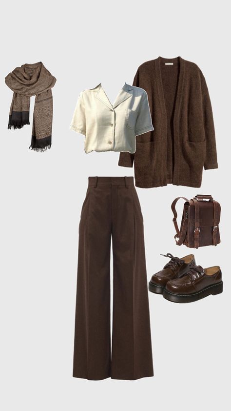 Edgy Work Outfits, Stylish Outfits Casual, Modesty Outfits, Downtown Outfits, Outfit Inspo Casual, Casual Day Outfits, Brown Outfit, Stylish Work Outfits, Casual Chic Outfit