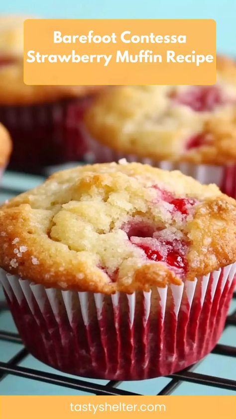 Barefoot Contessa Strawberry Muffin Recipe – Tasty Shelter Homemade Strawberry Muffins Easy, Thawed Frozen Strawberry Recipes, Freeze Dried Strawberry Muffins, Frozen Strawberries Recipes, Recipes Using Frozen Strawberries, Strawberry Breakfast Ideas, Valentine Muffins, Zucchini Carrot Oatmeal Muffins, Use Up Strawberries