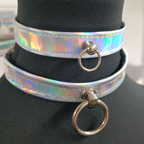 Handmade HOLO PU Choker added to our webshop With small or big ring of O Ready for your game. Pulling allowed :-) #choker #festival #fashion #habdmade #madetomeasure #holo #holographic Edgy Adjustable Festival Choker, Alternative Festival Choker Jewelry, Holographic Necklace, Punk Alloy Choker Necklace, Holographic Choker, Big Ring, Big Rings, Festival Fashion, Choker